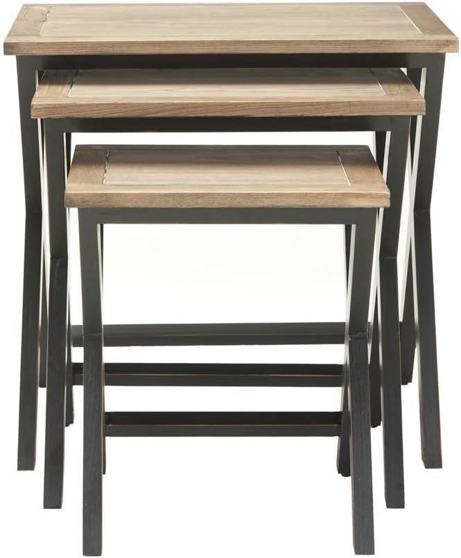 Jack Tray Tables - Black/Oak - Safavieh.