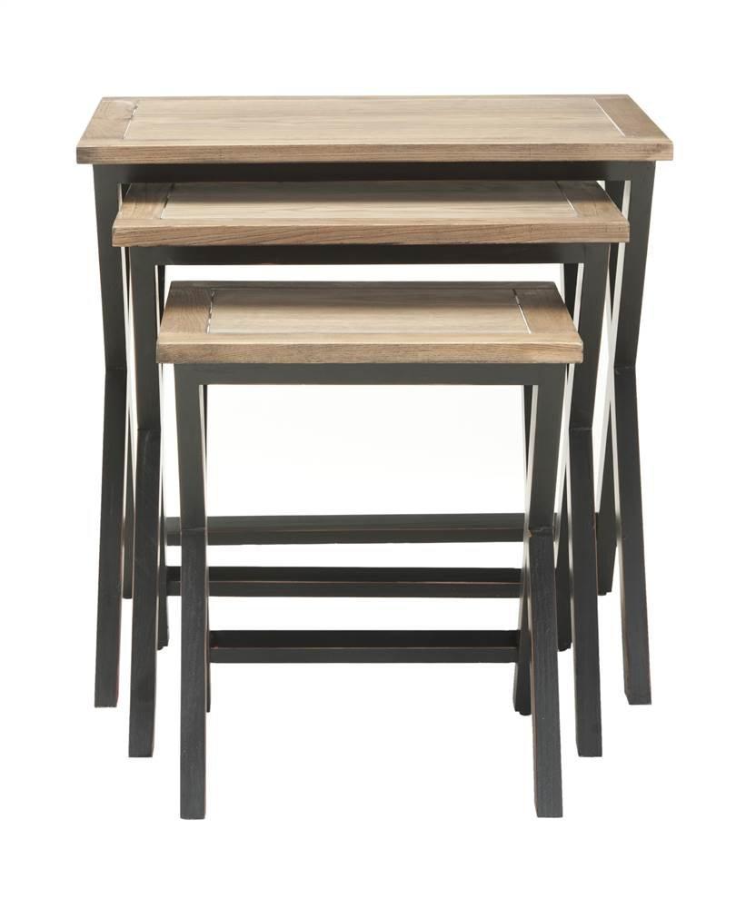 Jack Tray Tables - Black/Oak - Safavieh.