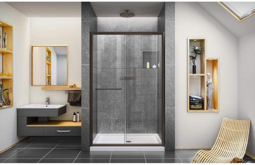 Infinity-Z 44-48" W x 72" H Single Sliding Semi-Frameless Shower Door