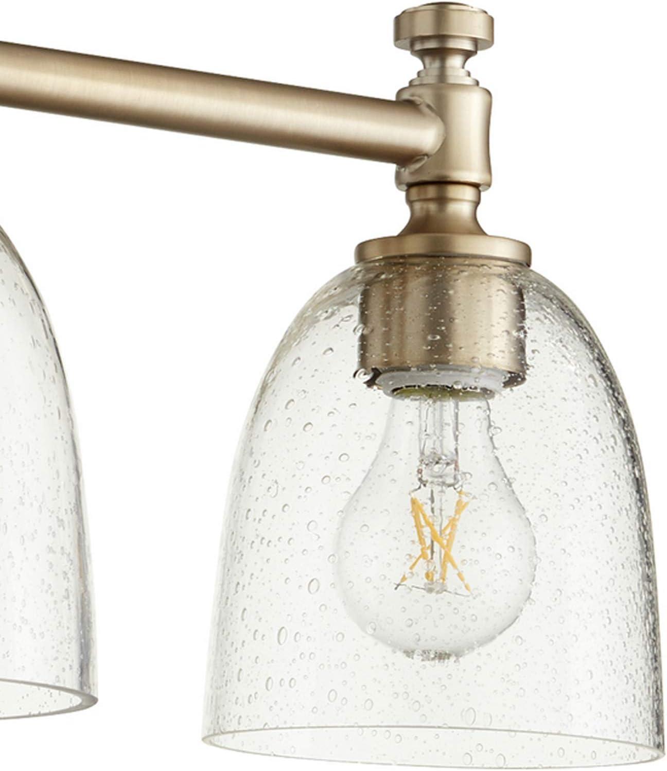 Quorum Lighting Rossington 3-Light Aged Brass Glass Wall Sconce