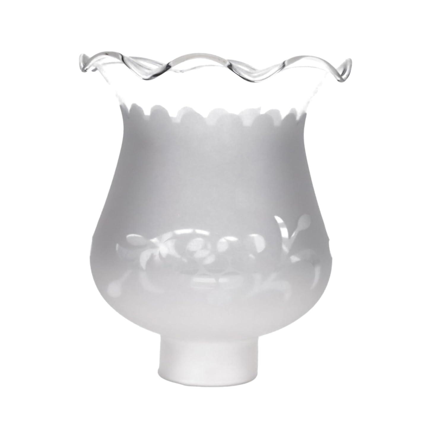 B&P Lamp 1 5/8 Inch Fitter Colonial Style Frosted and Etched Design Glass Lamp Shade for Vintage and Antique Style Globes