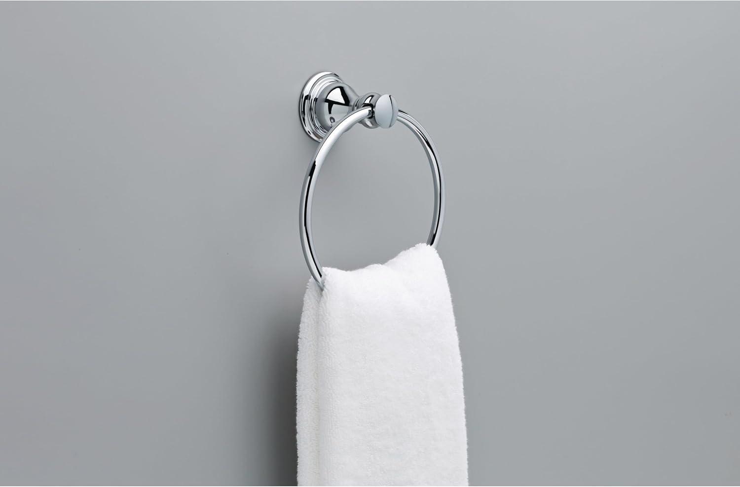 Polished Chrome Wall Mounted Circular Towel Ring