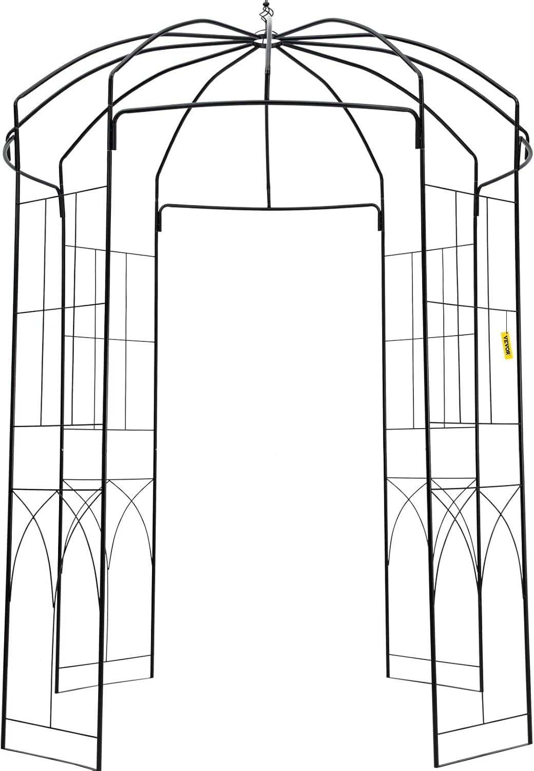 Black Wrought Iron Birdcage Garden Arbor Trellis