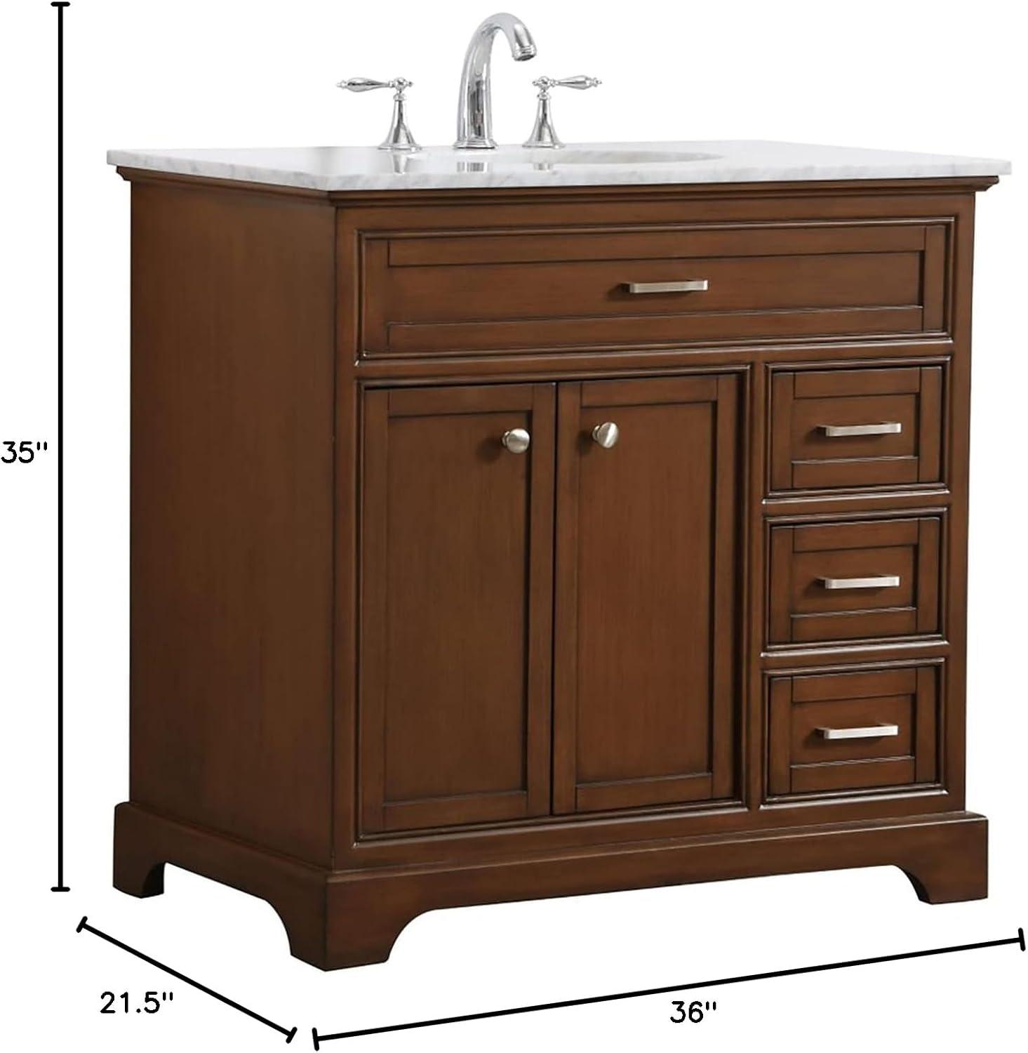 Hermes 36'' Single Bathroom Vanity with Marble Top