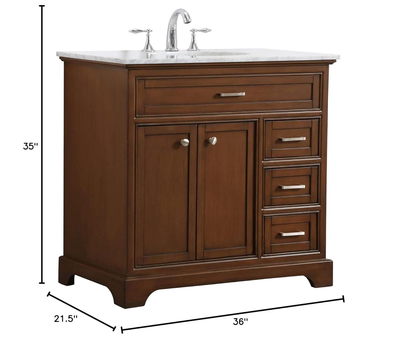 Hermes 36'' Single Bathroom Vanity with Marble Top