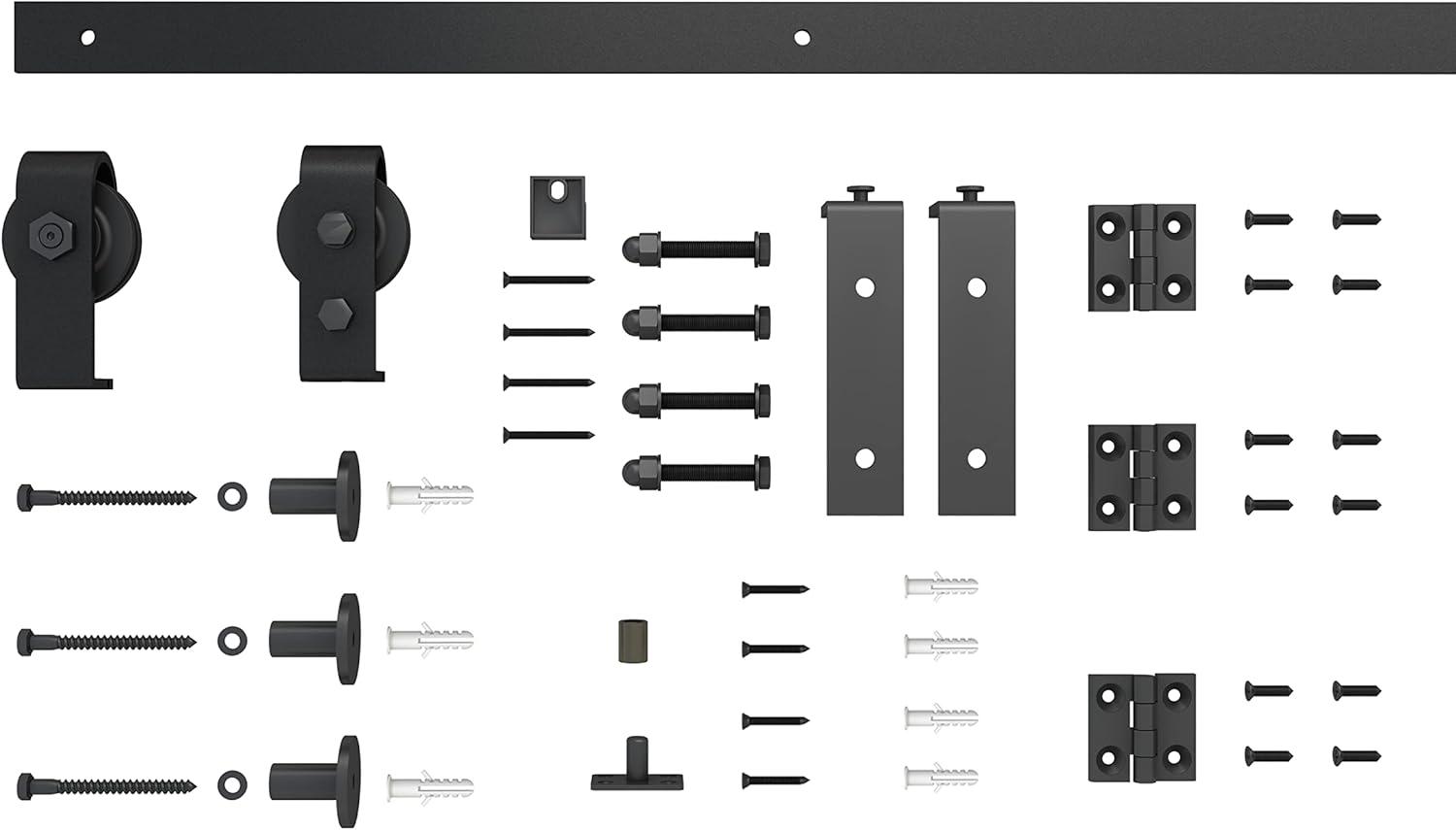 Calhome Paneled MDF Composite Bifold Barn Door with Installation Hardware Kit