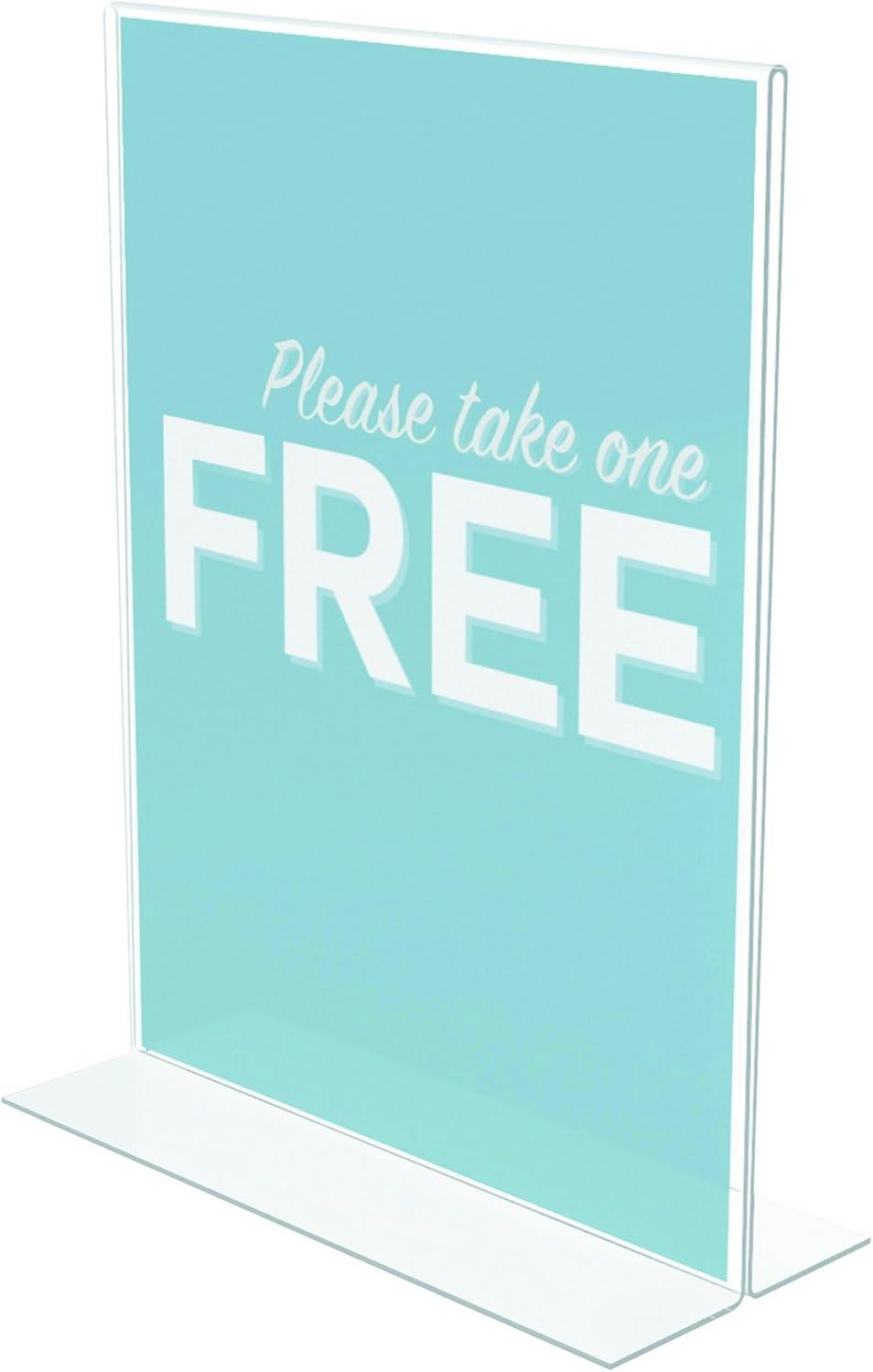 Deflect-O Corporation Classic Image Stand-Up Two-Sided Desktop Sign Holder, Plastic, 8-1/2 x 11