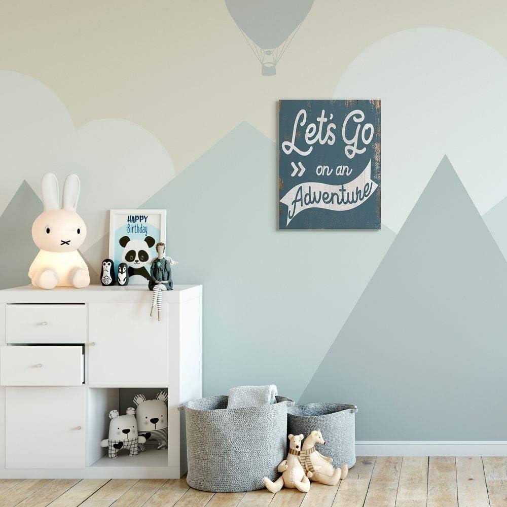 Let's Go on an Adventure Blue and White Canvas Wall Art