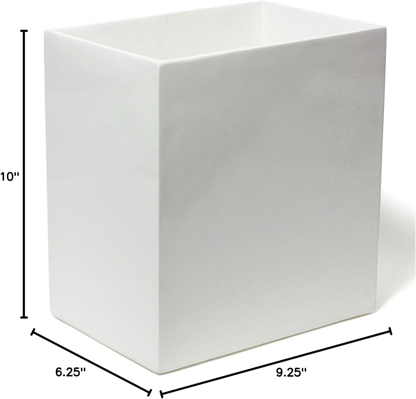 White Lacquer Minimalist Bathroom Wastebasket