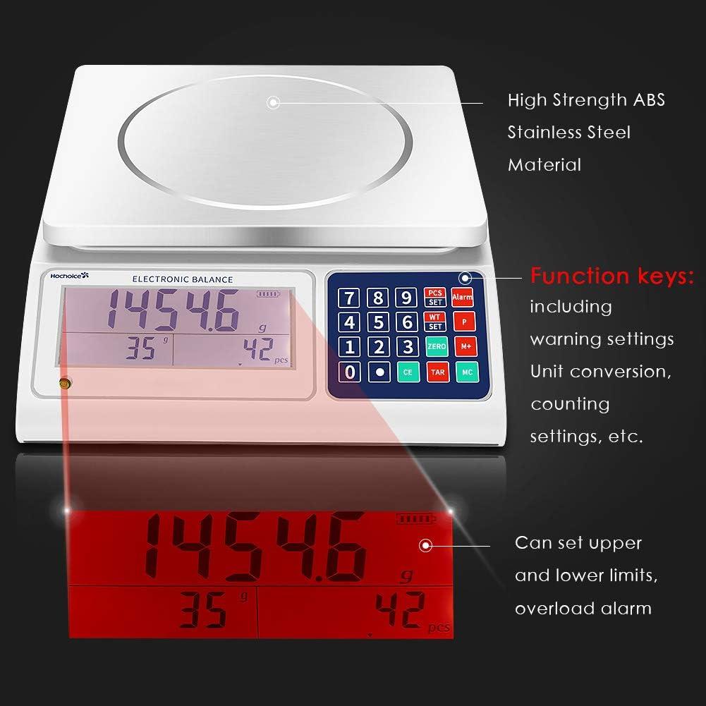 MODERN WALLS LLC Industrial Counting Scale Gram Scales For Parts And Coins 66Lb/0.00022Lb-30Kg / 0.1G Accuracy With RS232 Port For Connecting Computer Or Printer