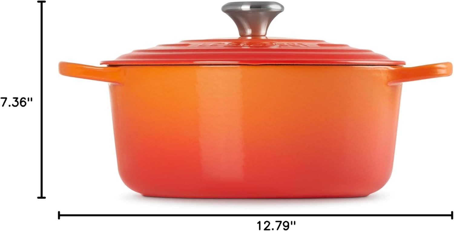 Flame Orange Enameled Cast Iron 5.5 Quart Dutch Oven