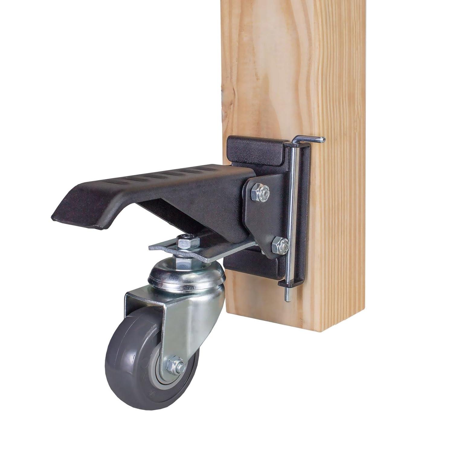 POWERTEC Workbench Caster Kit Set of 4 with 400 lbs Loads, 2-1/2 Inch Retractable Stepdown Caster Wheels for Workbenches, Tables, Stands and Equipments (17000)