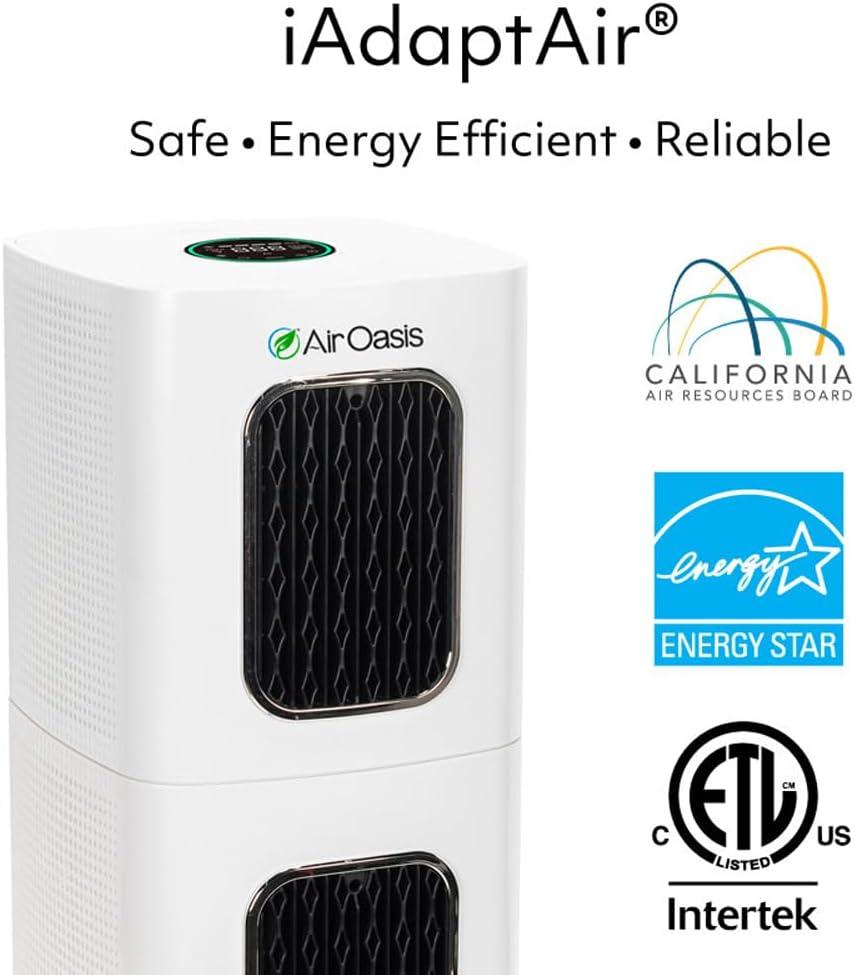 iAdaptAir 2.0 Pro 5-Stage True HEPA Filtration for Viruses, Mold, Dust, Smoke, Pollen & Odors with 2 year Filter Life, Ozone Free Bi-Polar Technology, WiFi Compatible, and up to, 5,474 Sq Ft of Clean Air.