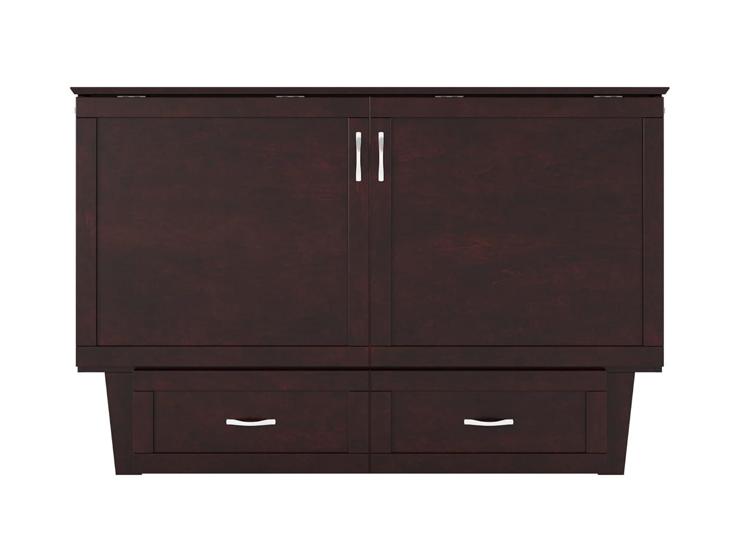 Queen Monroe Murphy Bed Chest with Memory Foam Mattress - AFI