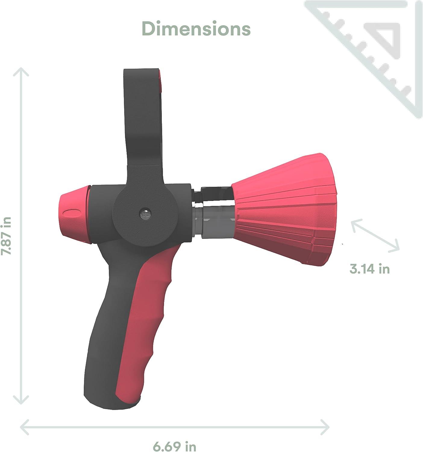 Red and Black Fireman Style Garden Hose Nozzle with Ergonomic Handle