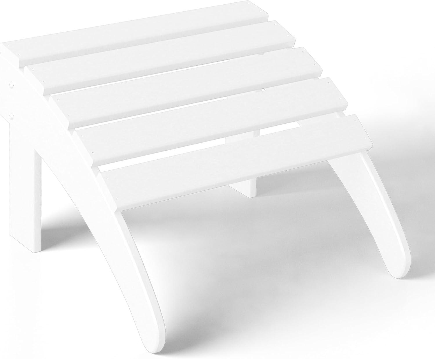 WestinTrends All-Weather Outdoor Patio Poly Adirondack Ottoman Footrest, White