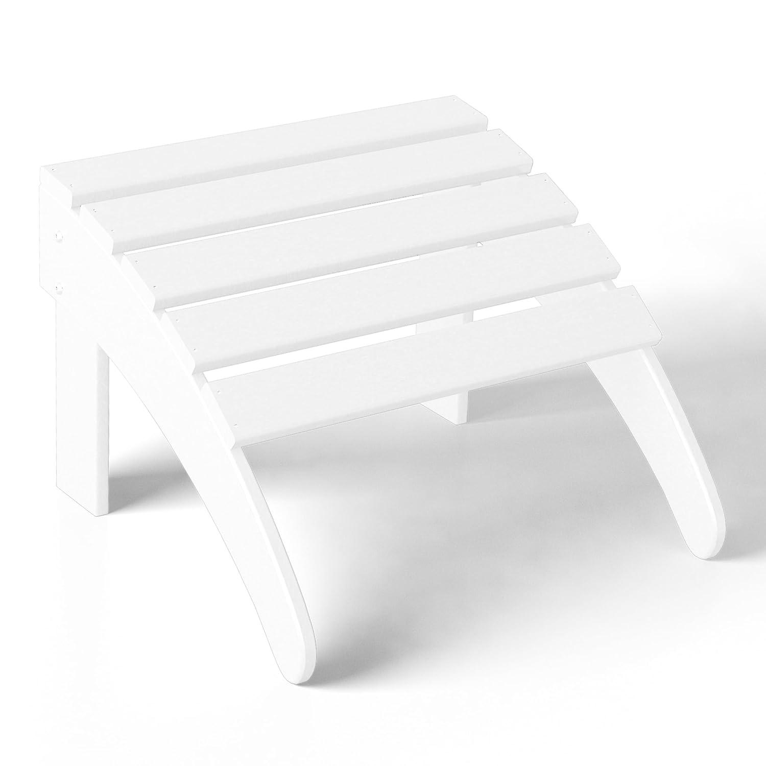 WestinTrends All-Weather Outdoor Patio Poly Adirondack Ottoman Footrest, White