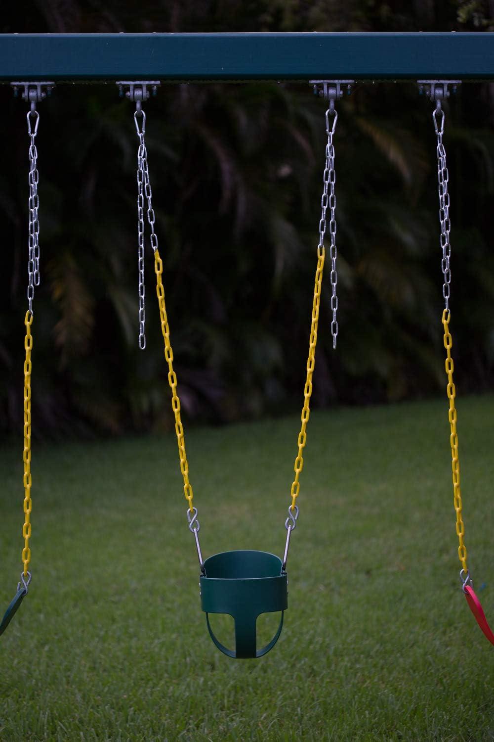 New Bounce Toddler/Baby Bucket Swing Seat - High Back Rust-Proof Swing - Green