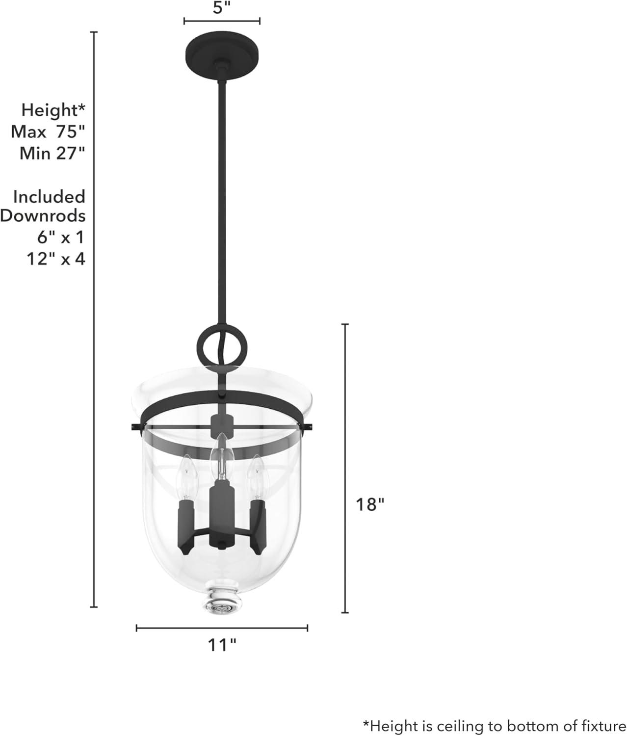 Hunter Belltown Natural Iron 3 Light Pendant Ceiling Light Fixture