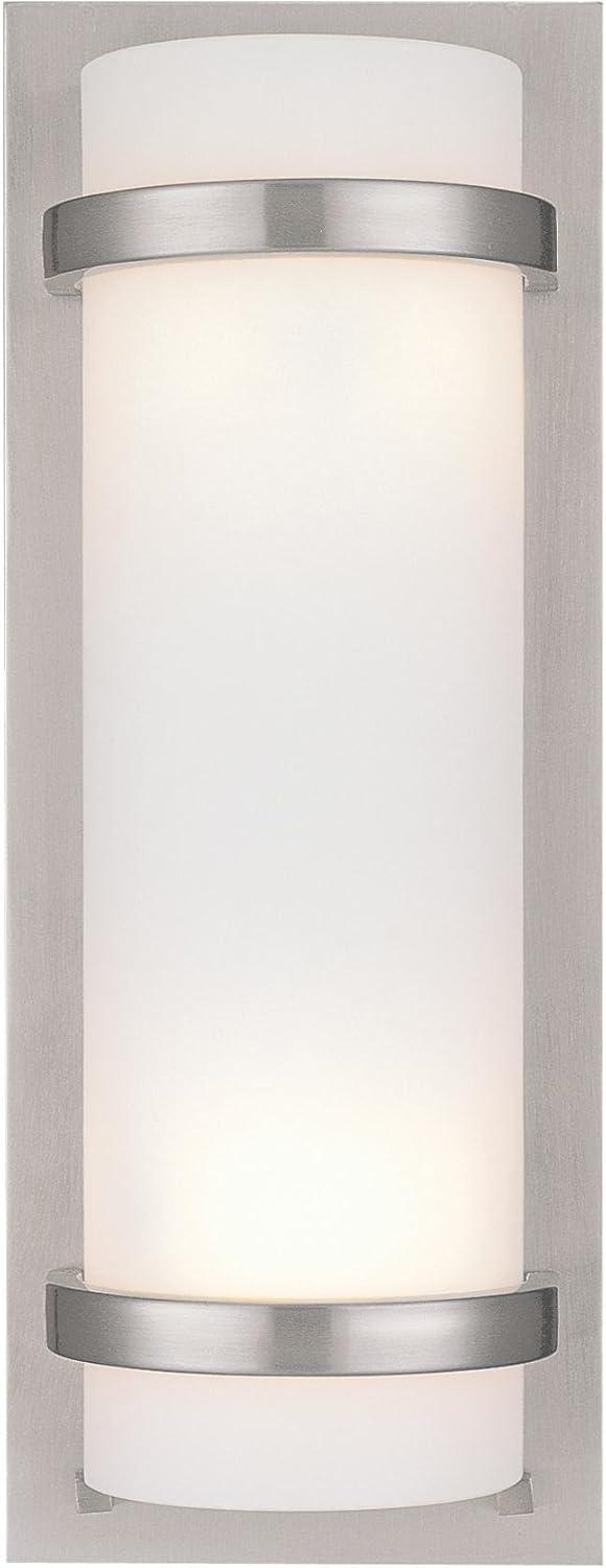 Minka Lavery Modern Wall Light Sconce Brushed Nickel Hardwired 6 3/4" Fixture Etched Opal Glass Shade for Bedroom Bathroom Vanity