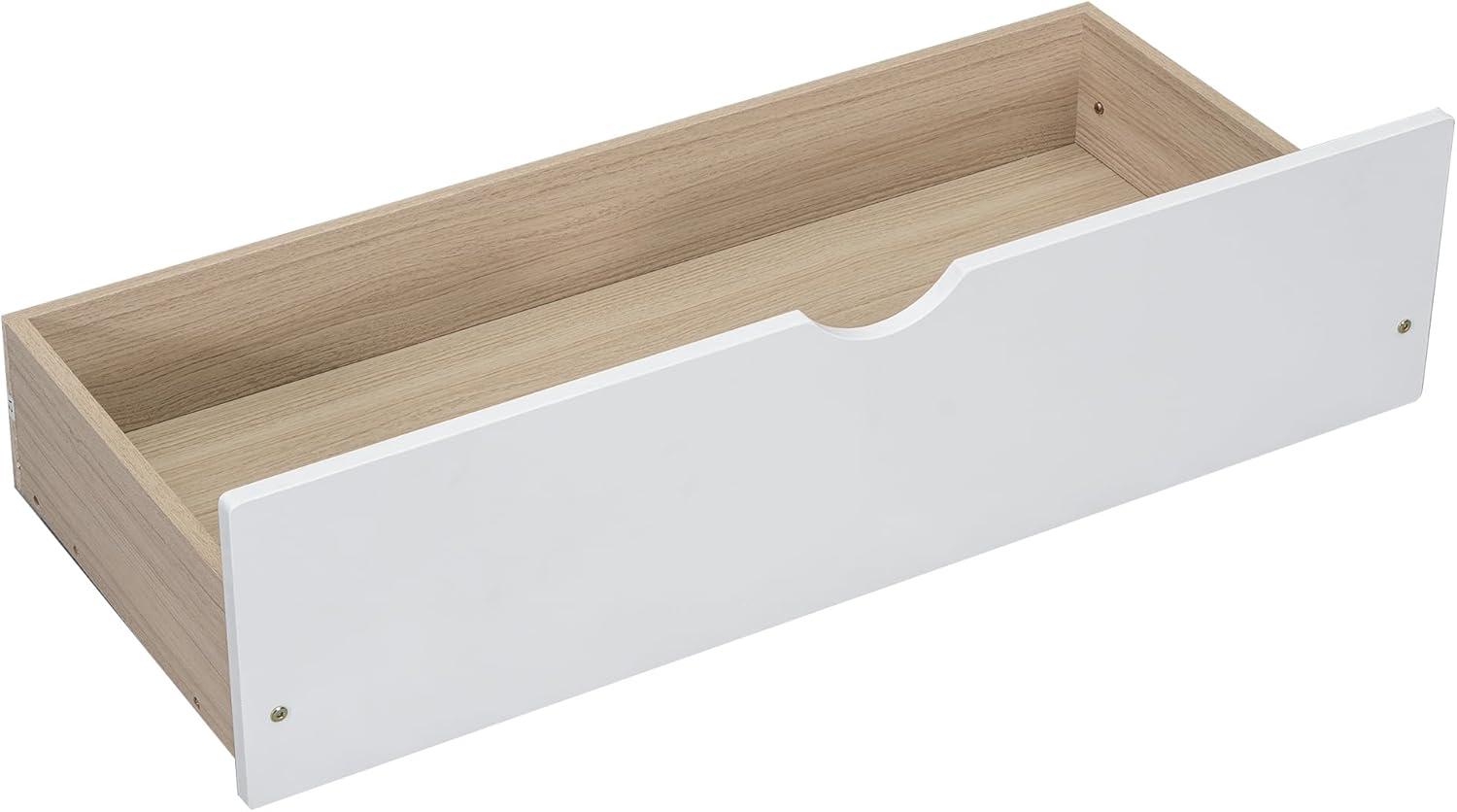 Merax Twin Over Full Bunk Bed with 2 Storage Drawers,Solid Wood Bunk Bed with Ladder and Safety Guardrail for Bedroom Kids Adults, Can be Separated into 2 Beds,White