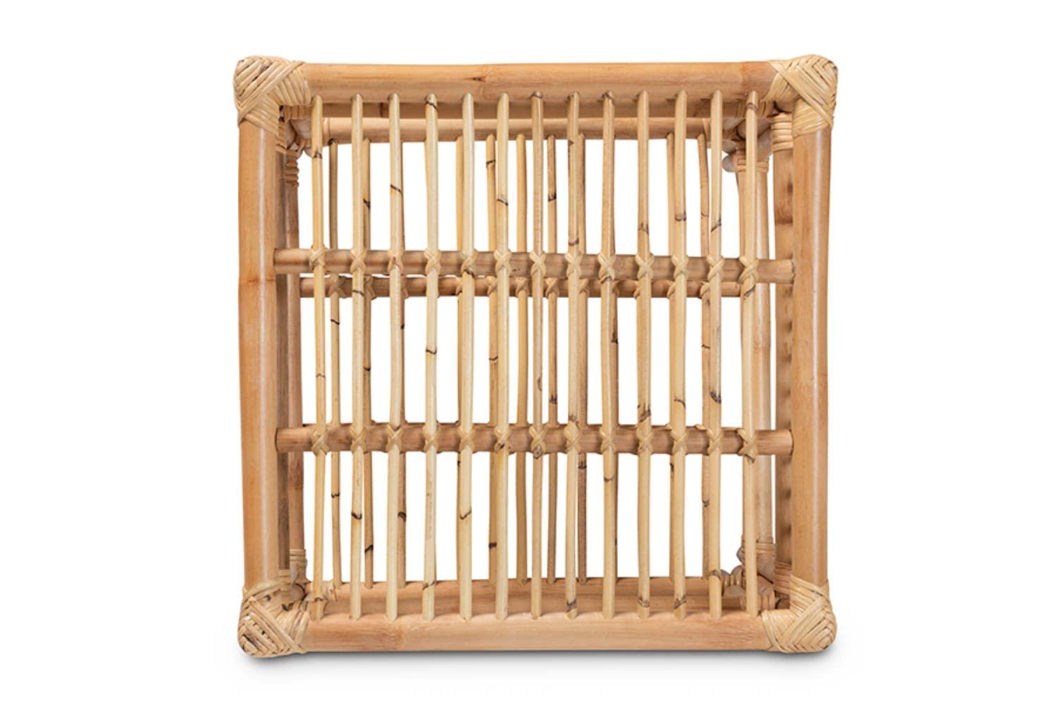 Rose Rattan End Table Natural/Brown - bali & pari