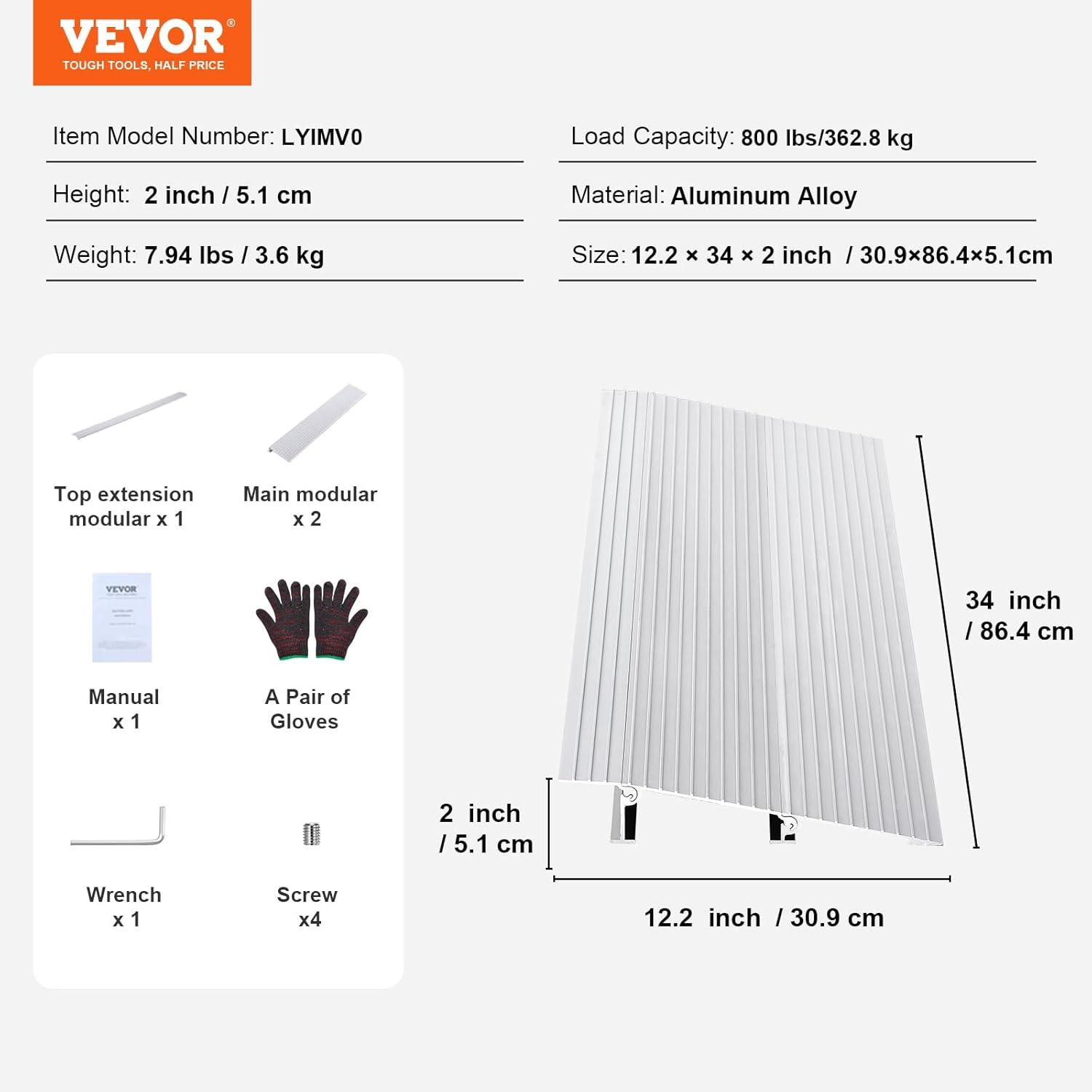 Adjustable Aluminum Non-Slip Doorway Threshold Ramp