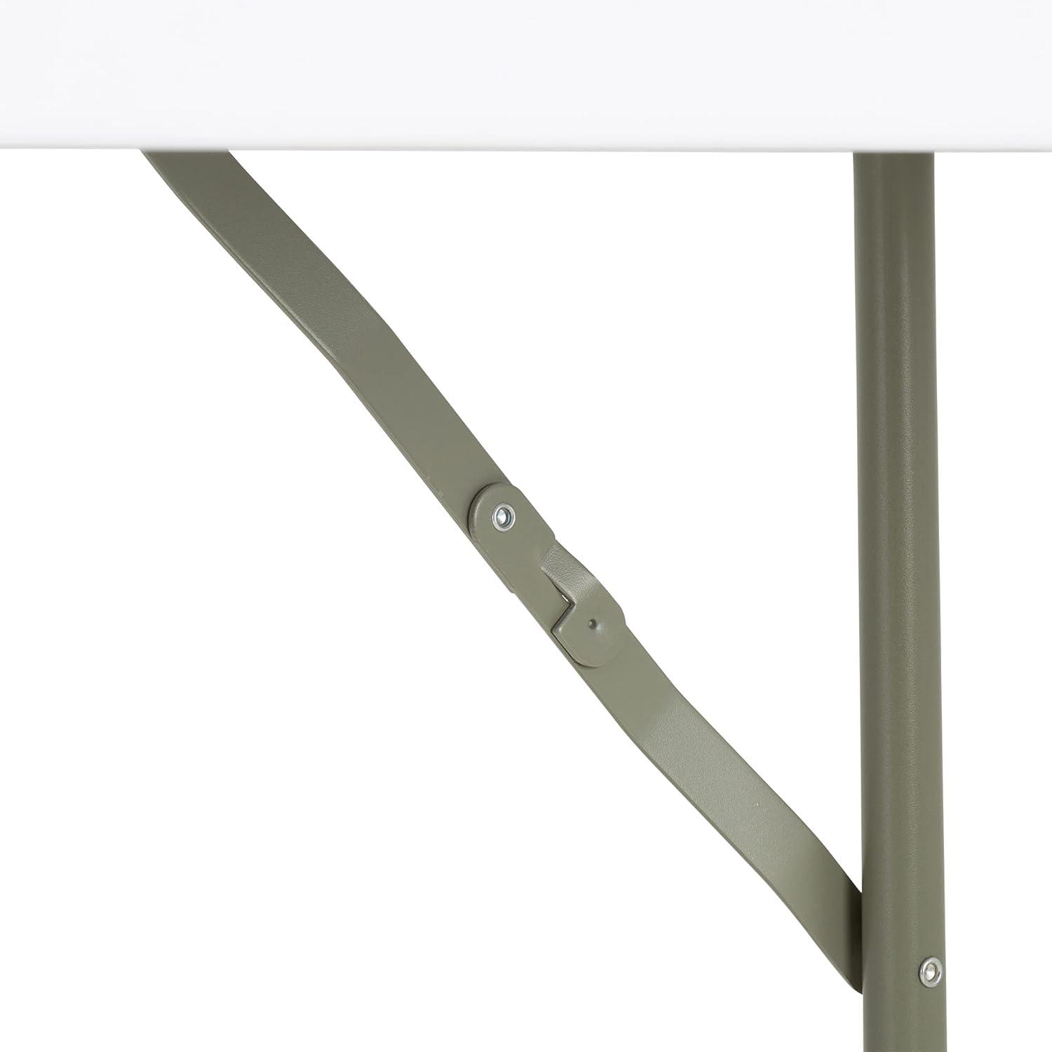 Norwood Commercial Furniture 8 ft Multipurpose Indoor Outdoor Heavy Duty Portable Blow Molded Plastic Folding Training Seminar Table 18" W x 96" L White