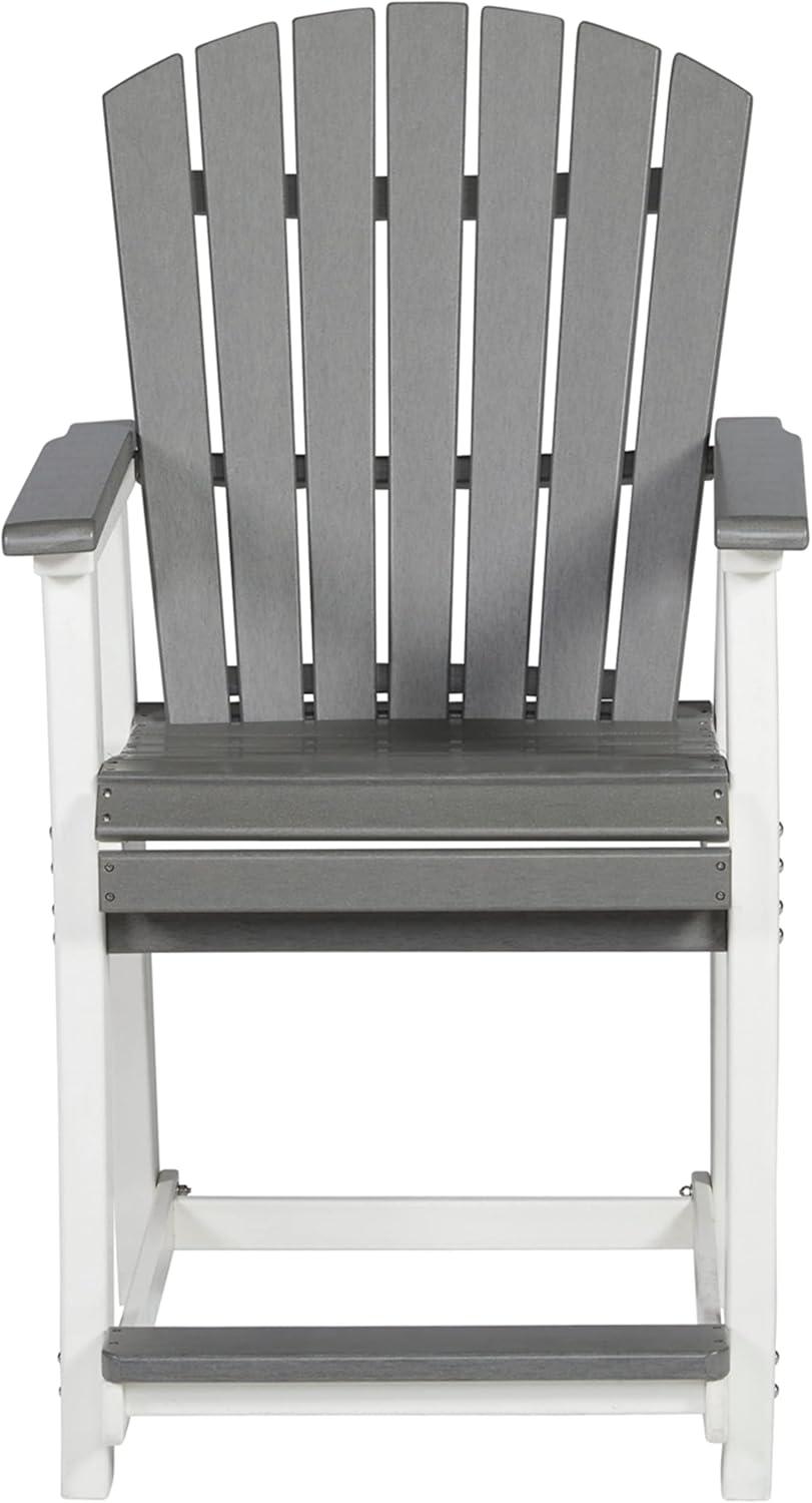 Signature Design by Ashley Casual Transville Outdoor Counter Height Bar Stool (Set of 2)  Gray/White