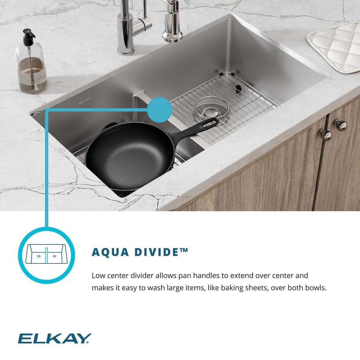 Crosstown Stainless Steel 33" L x 22" W Double Basin Dual Mount Kitchen Sink