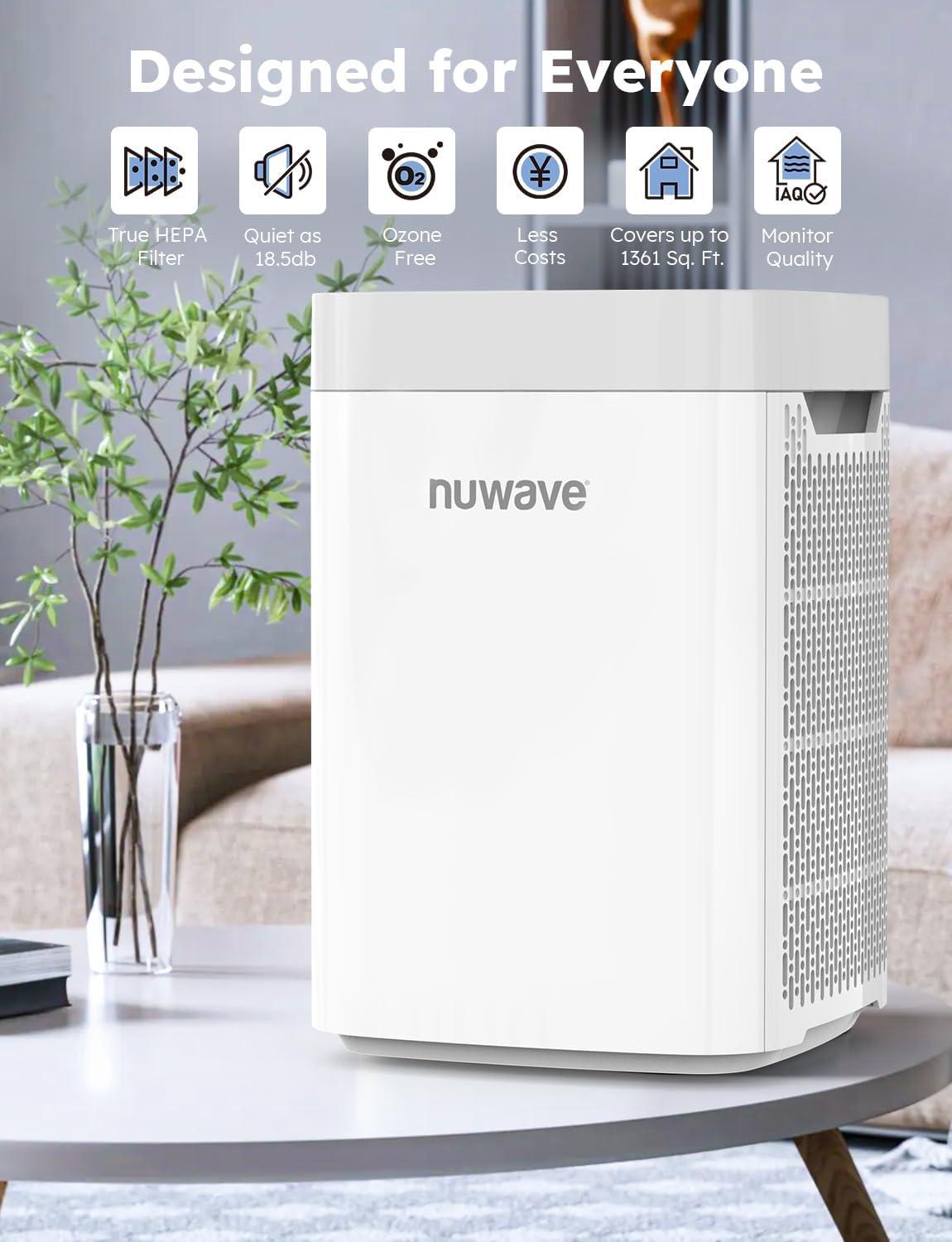 NuWave White and Gray HEPA Air Purifier for Large Rooms