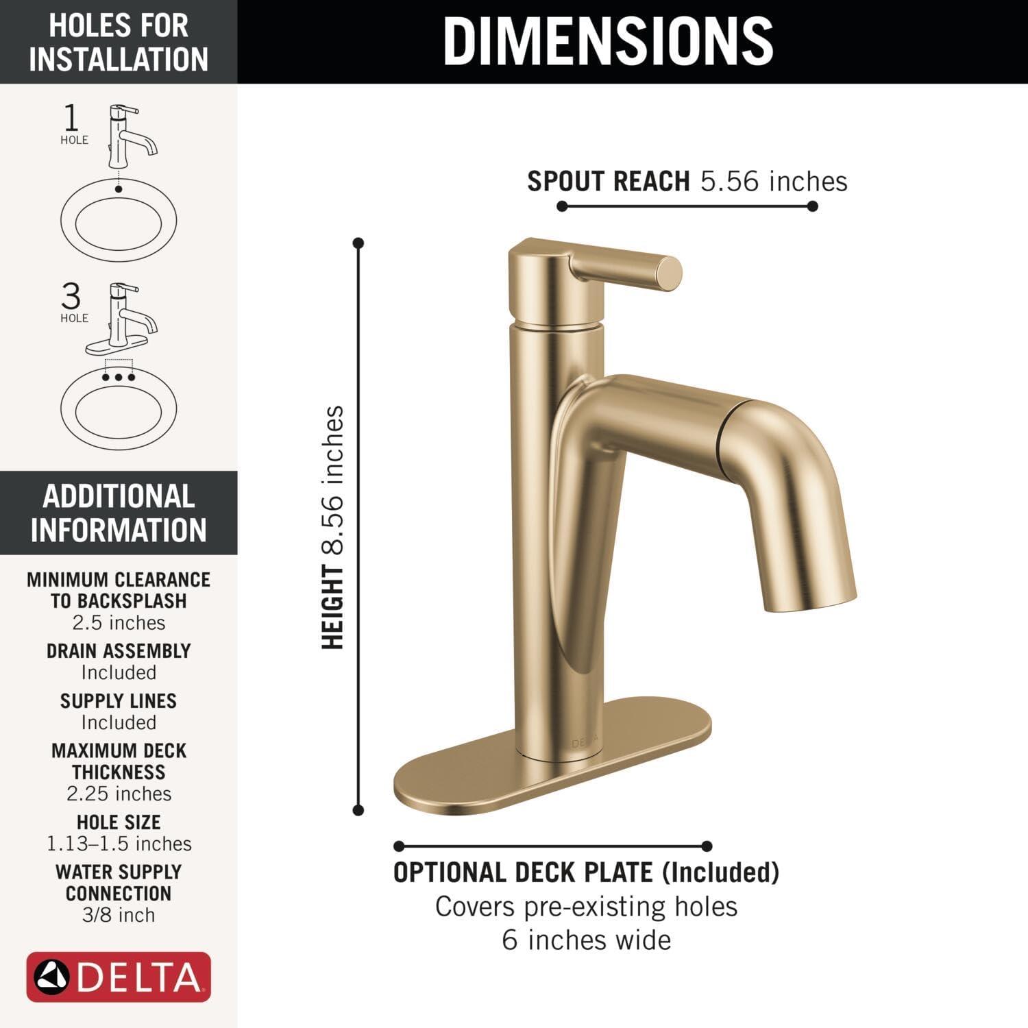 Champagne Bronze Single Hole Pull-Down Bathroom Faucet