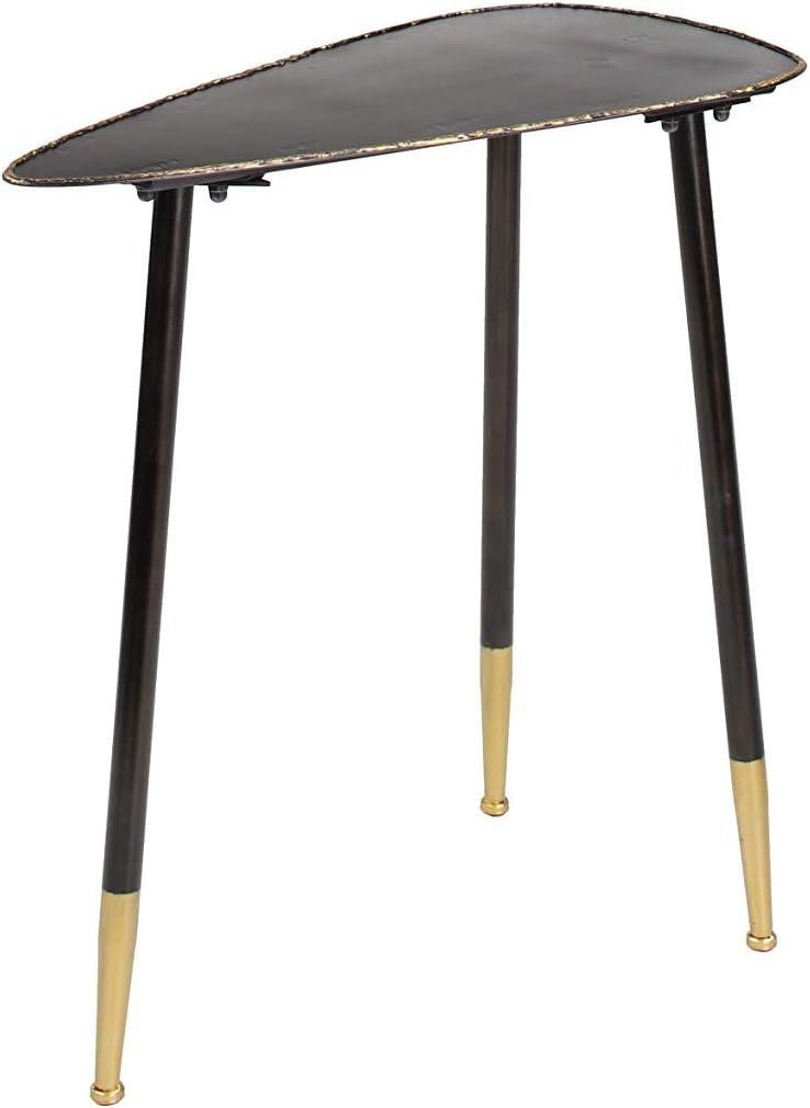 Black Solid Triangle 24" Metal Accent Table