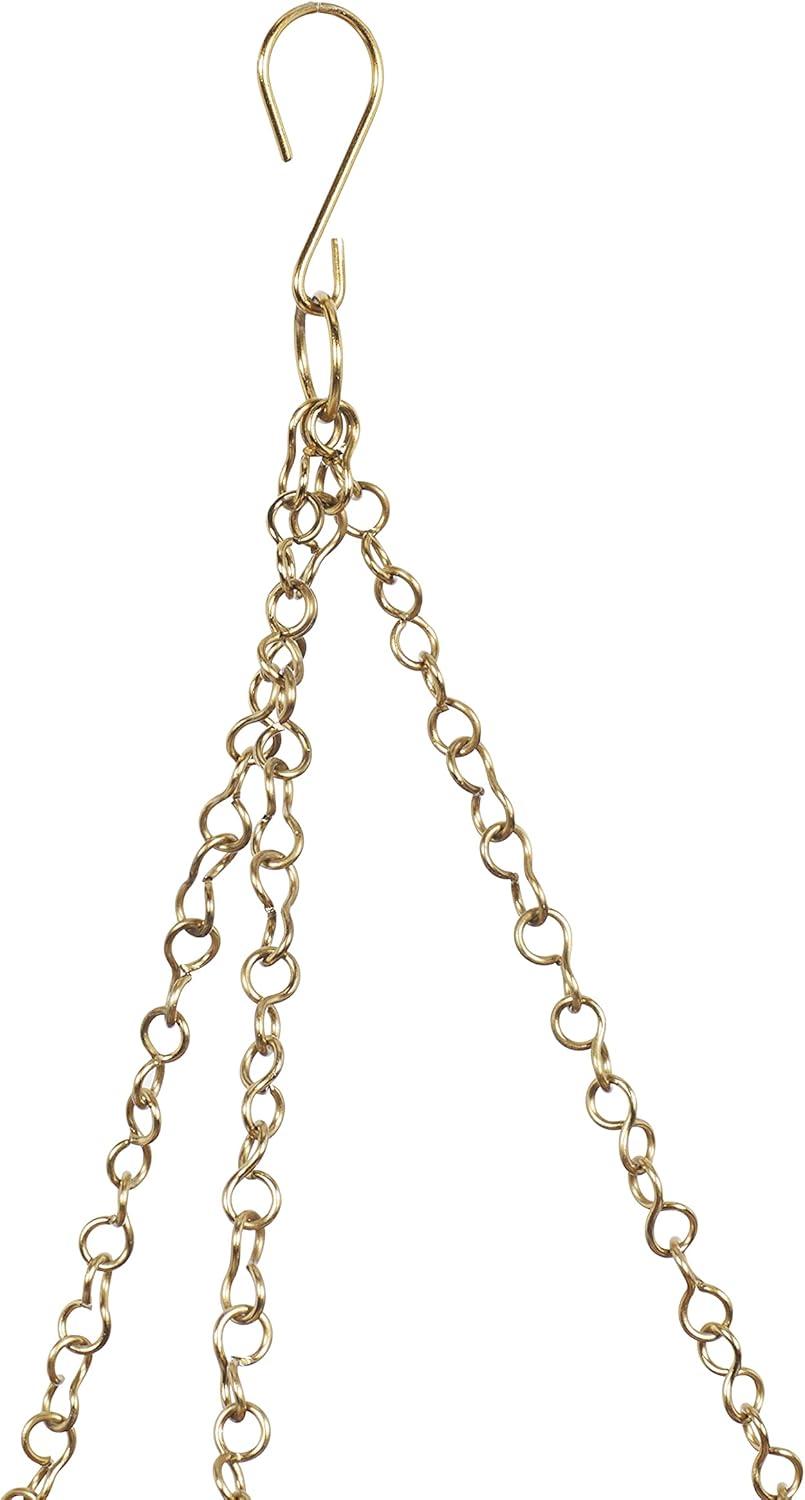 DecMode 5", 7"H Round Gold Metal Indoor Outdoor Hanging Dome Wall Planter with Chain (2 Count)