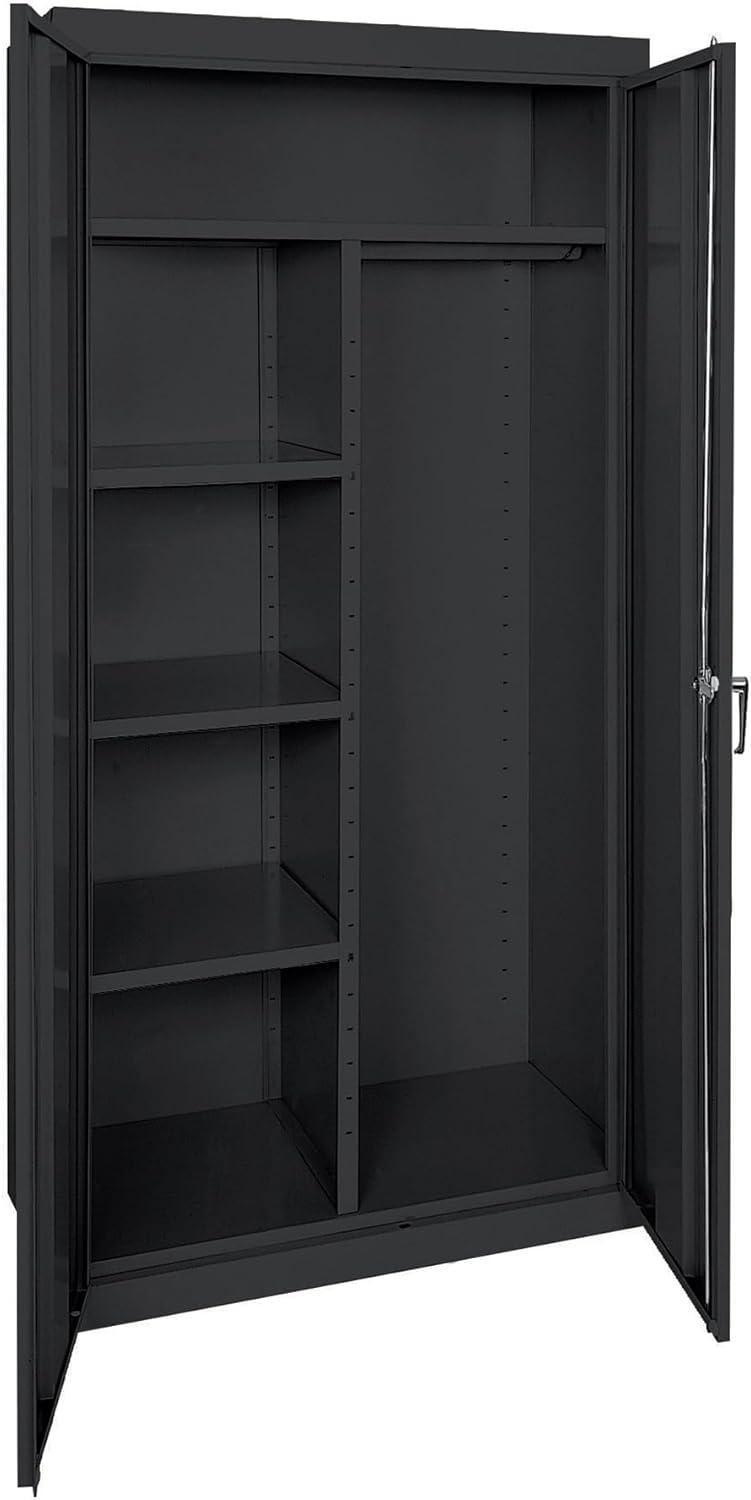 Classic Series 36"W x 72"H x 24"D Combination Storage Cabinet with Adjustable Shelves, Black