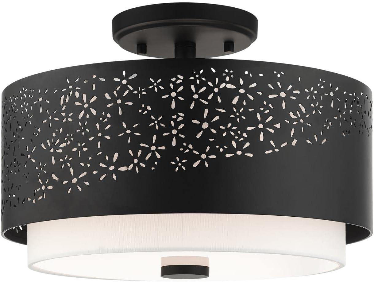 Livex Lighting Noria 3 - Light Semi-Flush Mount in  Black