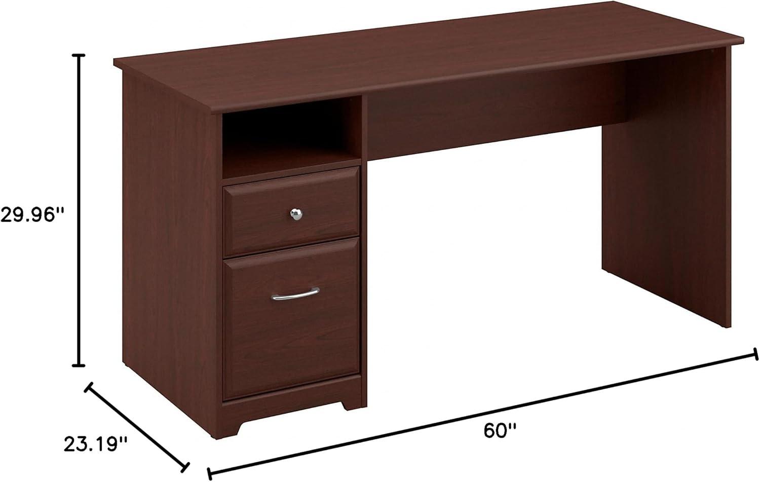 Bush Furniture Cabot 60" Computer Desk with Storage, Harvest Cherry