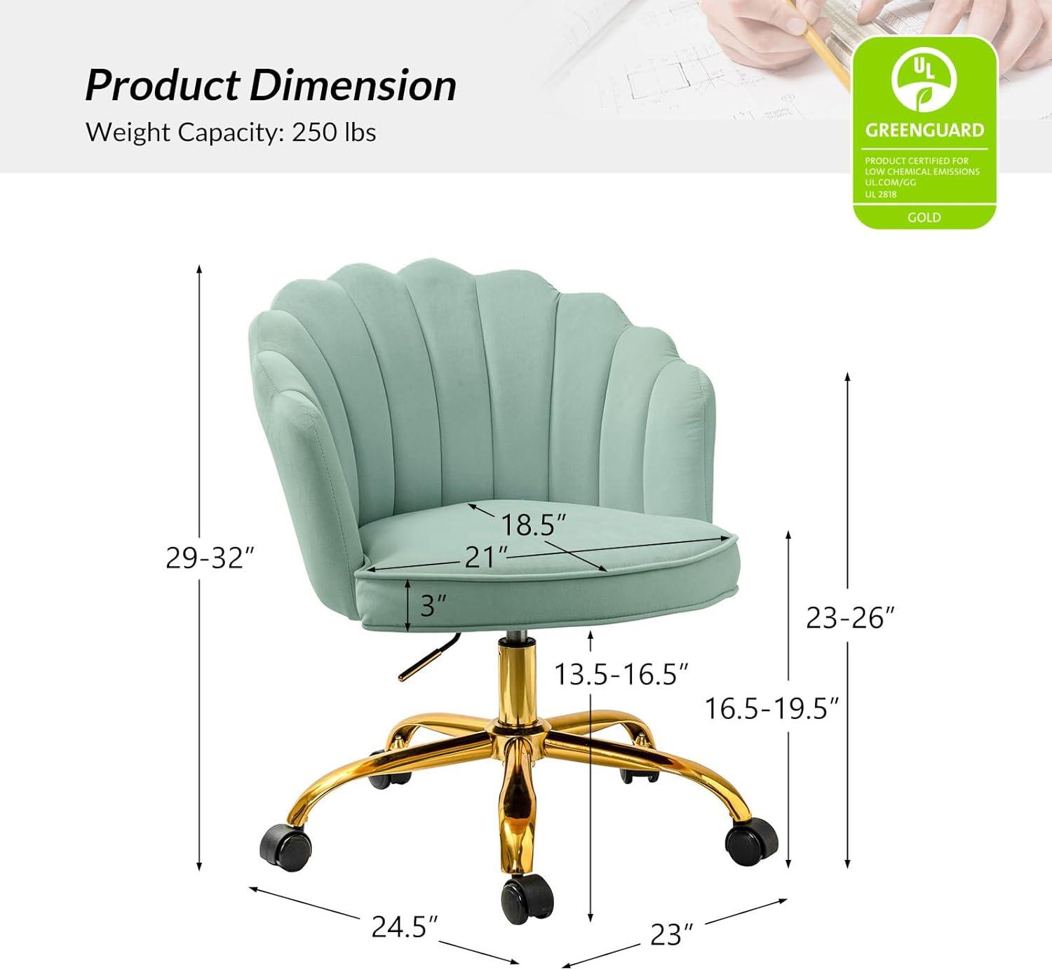 Belanda 23'' W Modern VelvetTask Chair with Tufted Back