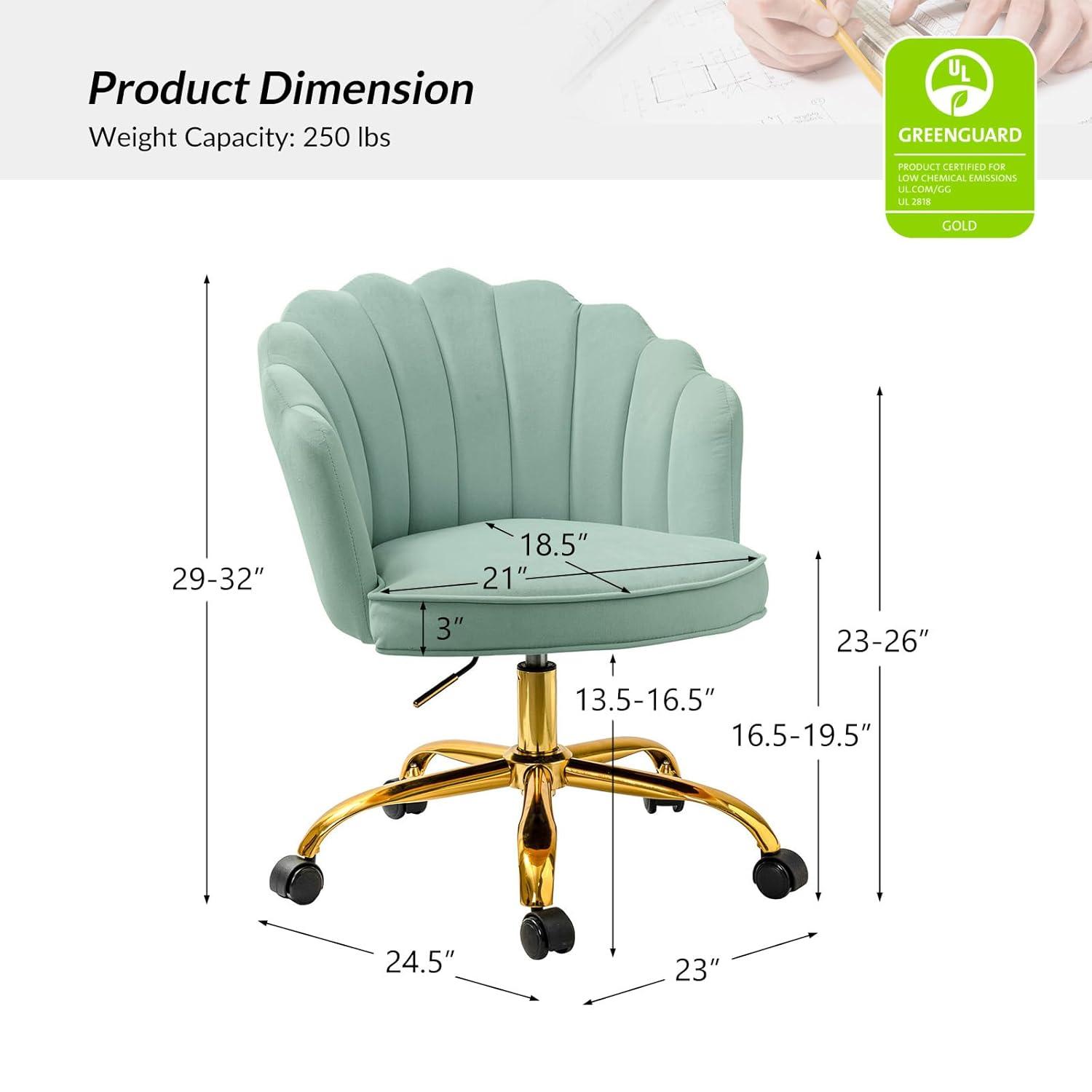 Belanda 23'' W Modern VelvetTask Chair with Tufted Back