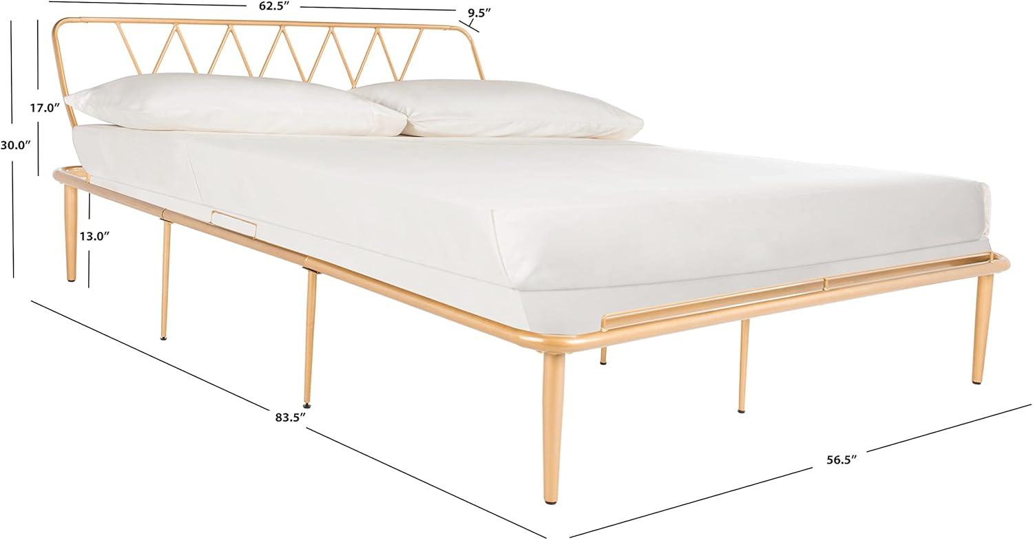 SAFAVIEH Gatsby Modern Glam Bed Frame, Queen, Gold