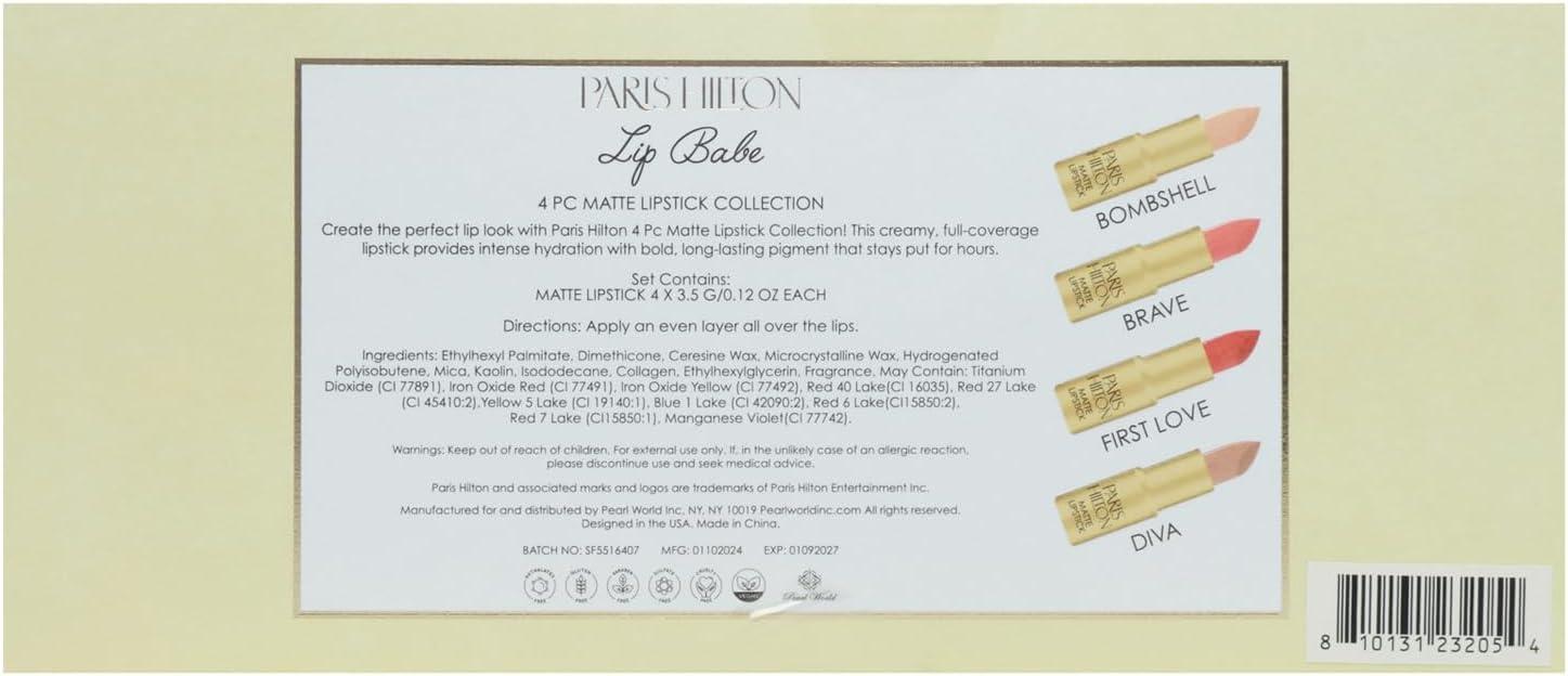 Paris Hilton Cosmetics Matte Lipstick Collection - Lipstick Set - 4 Pc