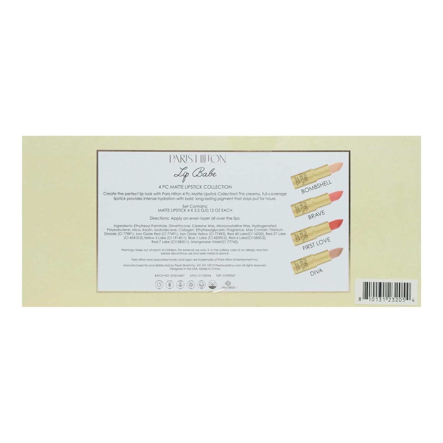 Paris Hilton Cosmetics Matte Lipstick Collection - Lipstick Set - 4 Pc