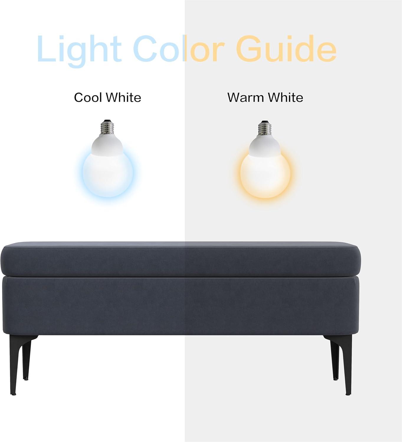 Medium Storage Bench with Metal Legs Gray Woven - HomePop