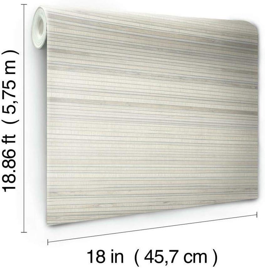 RoomMates RMK11669RL Taupe Faux Bamboo Grasscloth Peel and Stick Wallpaper, Large Sample