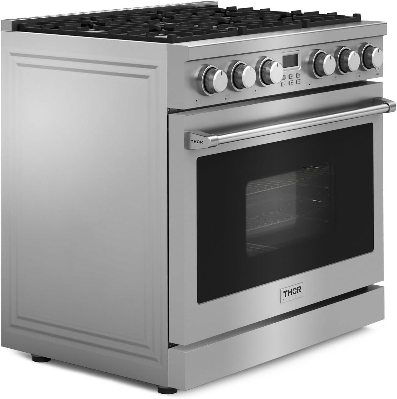Thor Kitchen Arg36lp A Series 36" Wide 6 Cu. Ft. Free Standing Liquid Propane Range -