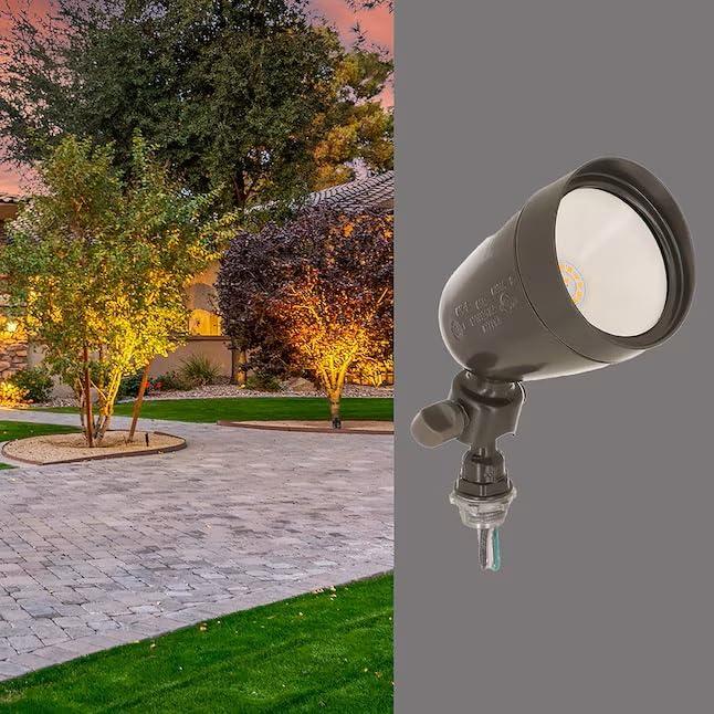 Hubbell 120 -Watt EQ LED Bronze 1 -Head Switch-Controlled Flood Light with Adjustable 1000