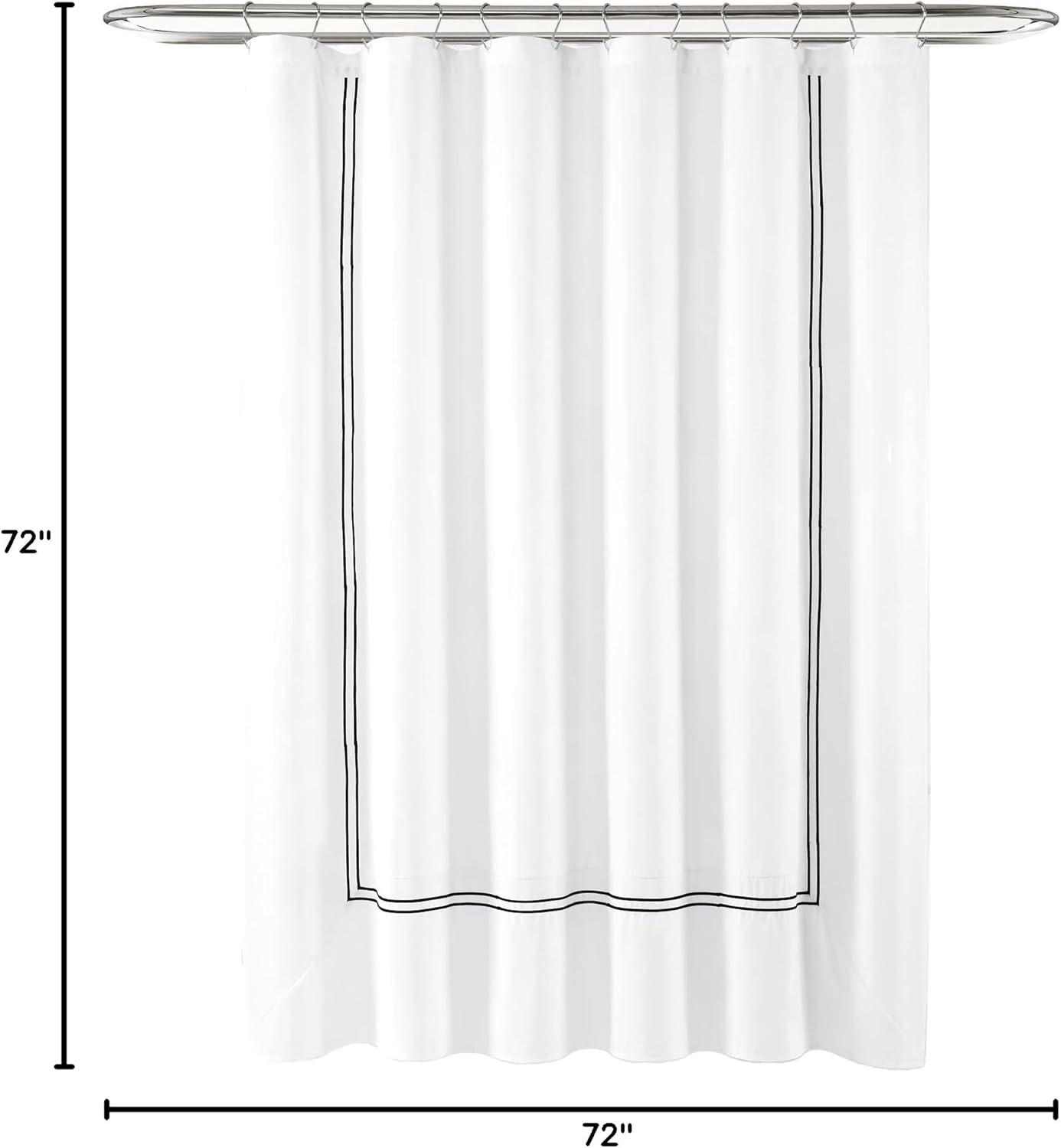 Hotel Collection Shower Curtain White/Black Single 72X72