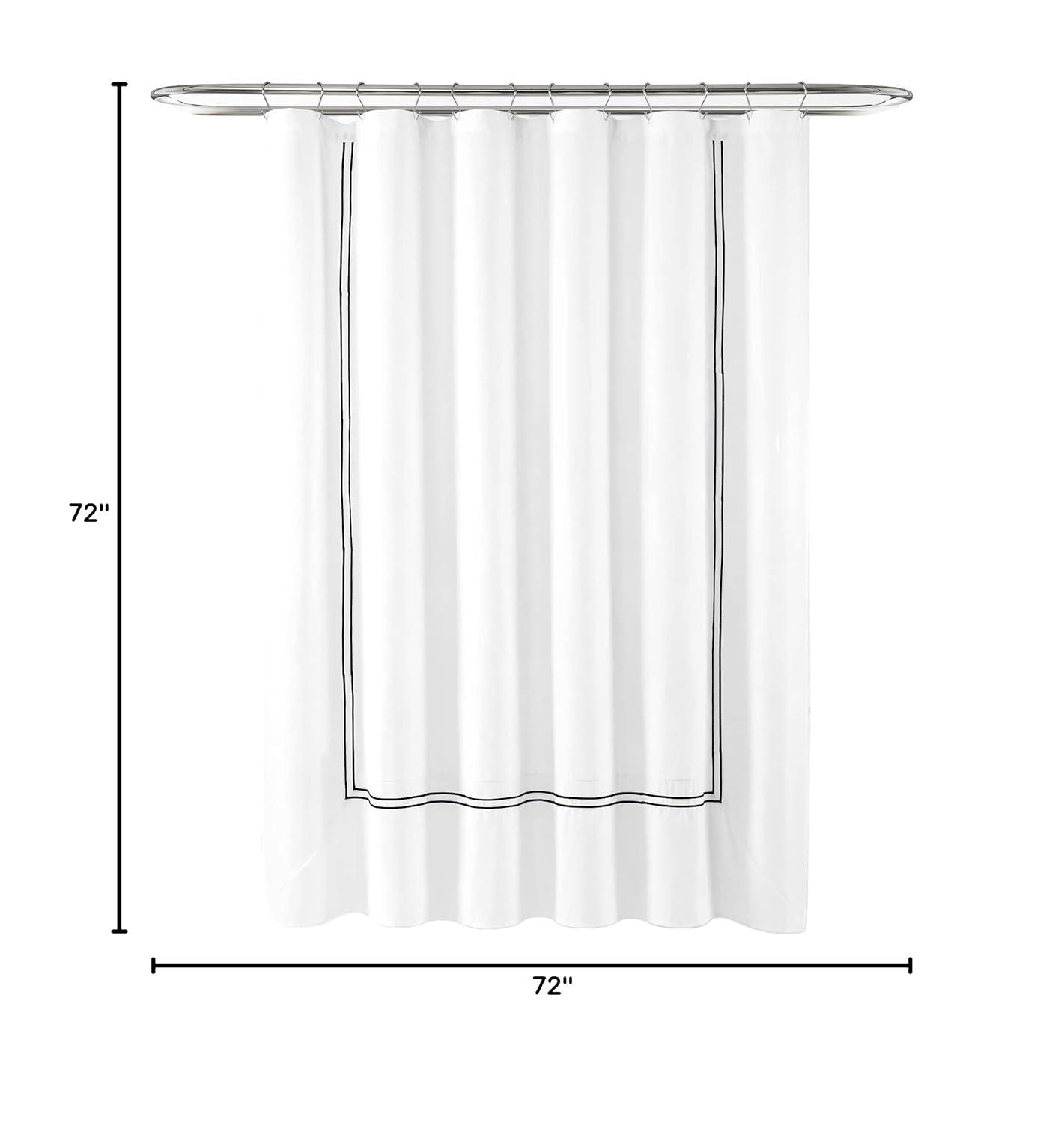 Hotel Collection Shower Curtain White/Black Single 72X72