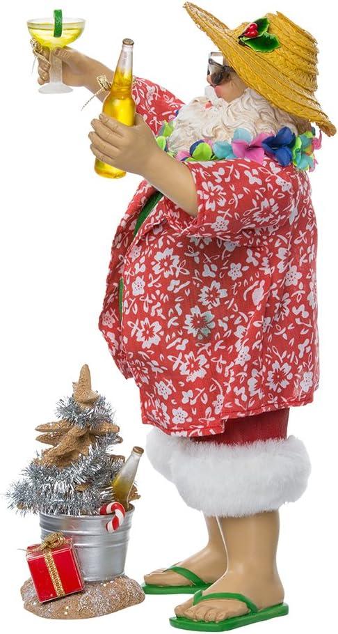 Kurt Adler Fabriche' Beach Santa, 10-Inch, 2-Piece set