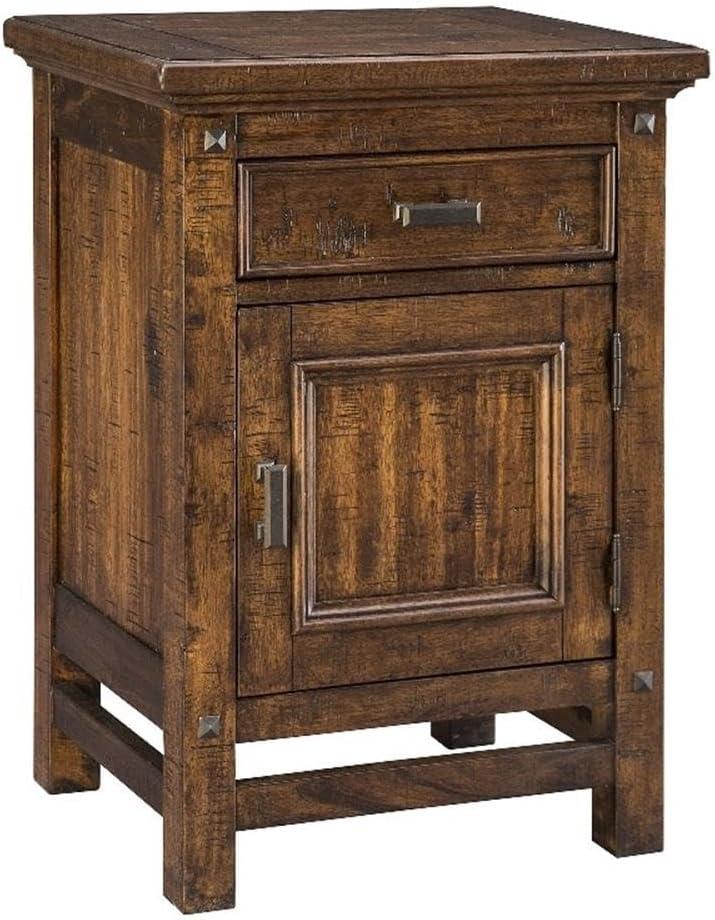 Intercon Furniture Wolf Creek Bedroom Wood Nightstand with Door - Brown